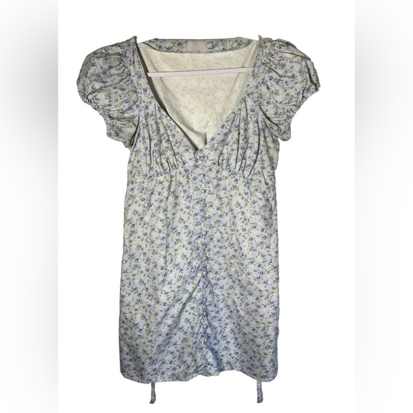 Boyish Dusty Puff Sleeve Dress Blue Floral in Forget Me Not Size 8 - Picture 4 of 7